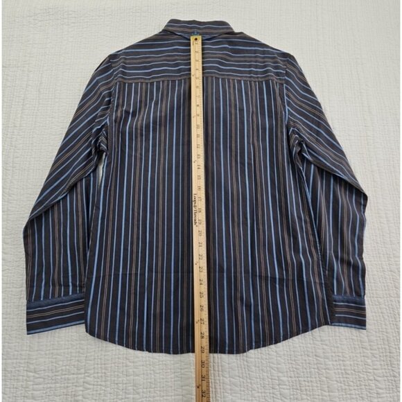 English Laundry Blaque Label Shirt Men's Large Black Blue Stripes NWT Arrogant - Picture 16 of 16